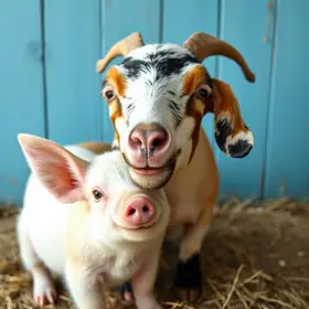 porca e bode como animais de estimação